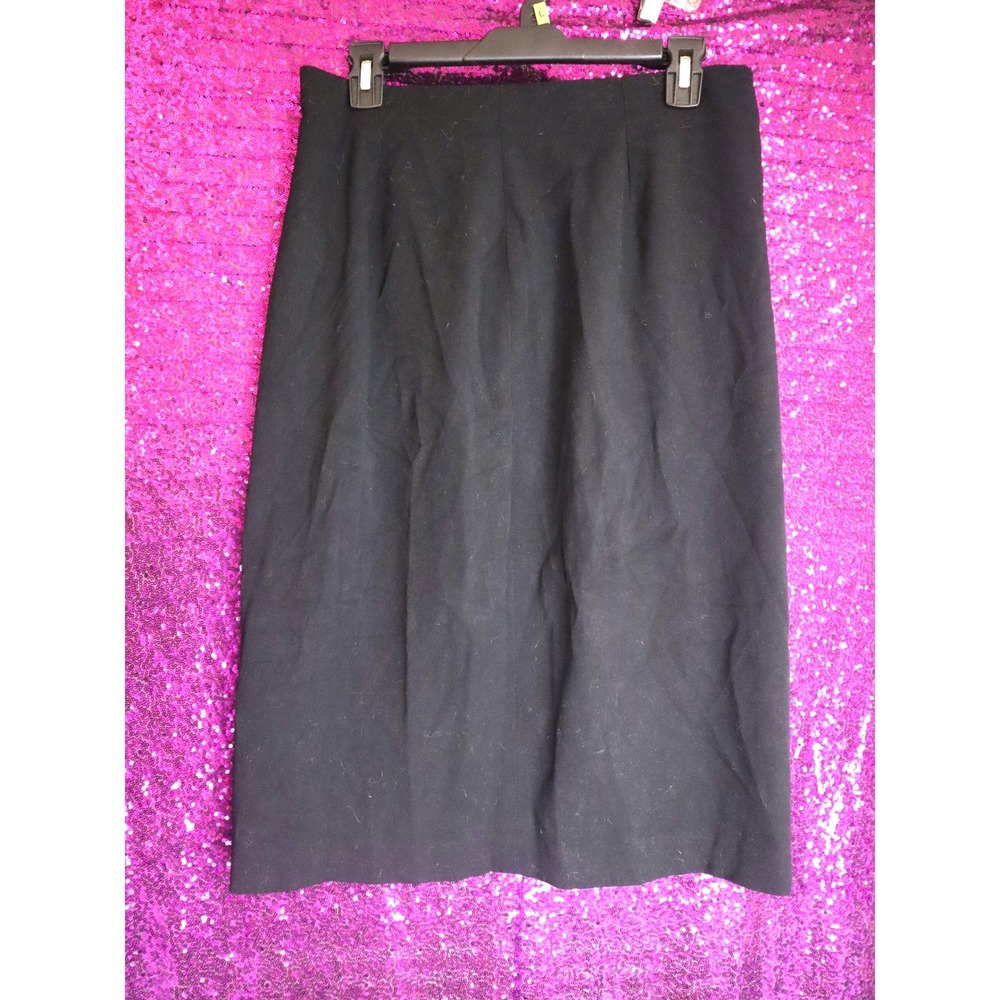 Black Pencil Skirt L Dialogue Women High Waist Midi Professional Career Skirt
